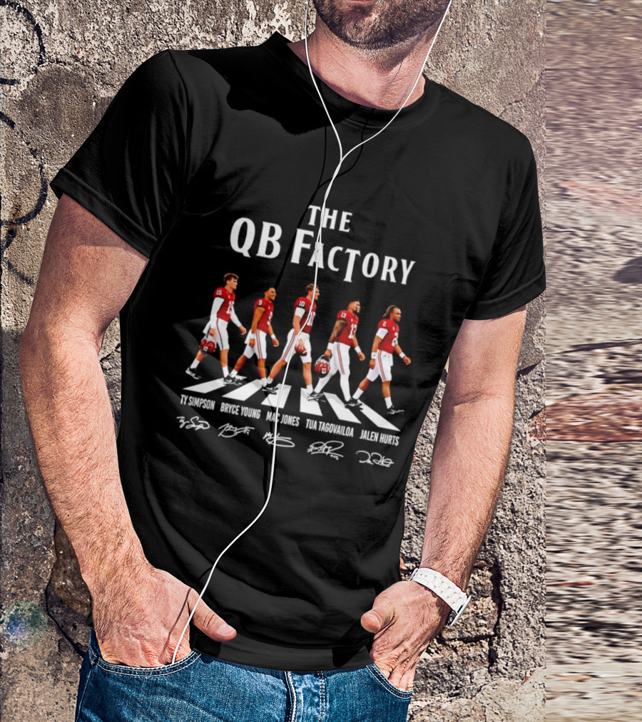 The QB Factory Ty Simpson Bryce Young Mac Jones Tua Tagovailoa Jalen Hurts Alabama Crimson Tide T-Shirt