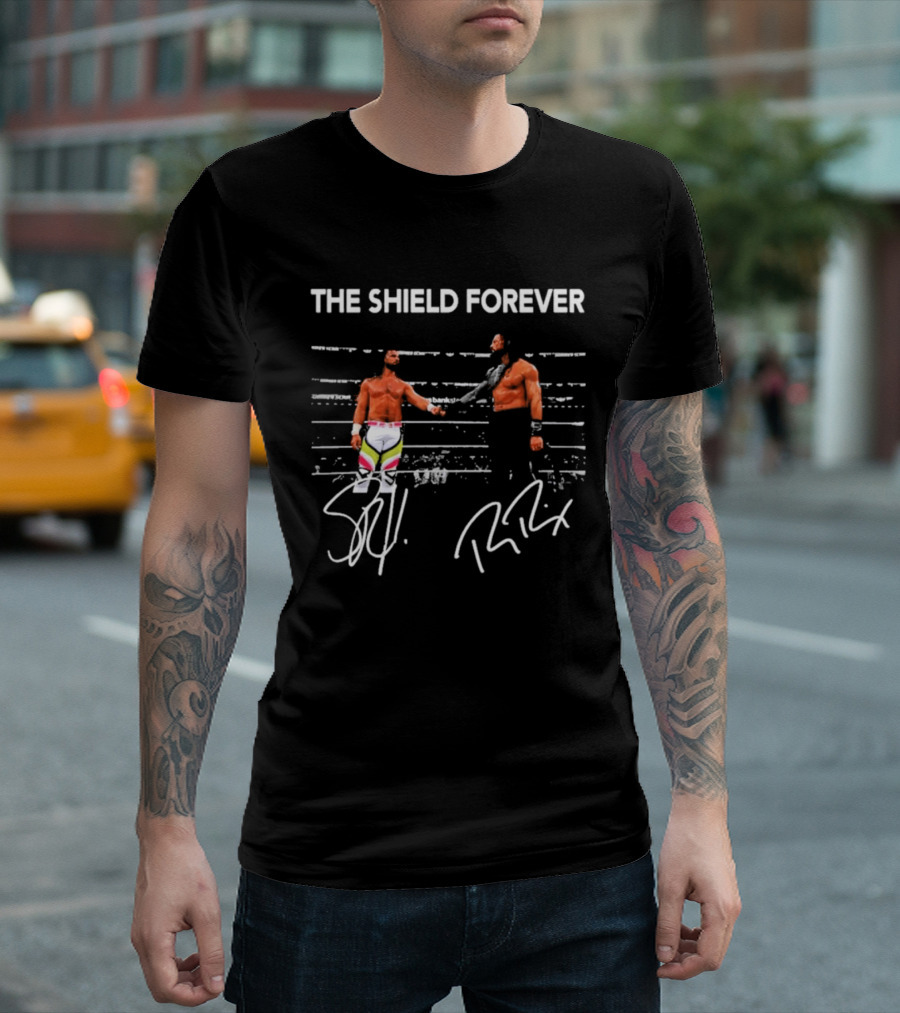 The Shield Forever Roman Reigns Seth Rollins Iconic Wrestling Partnership T-Shirt