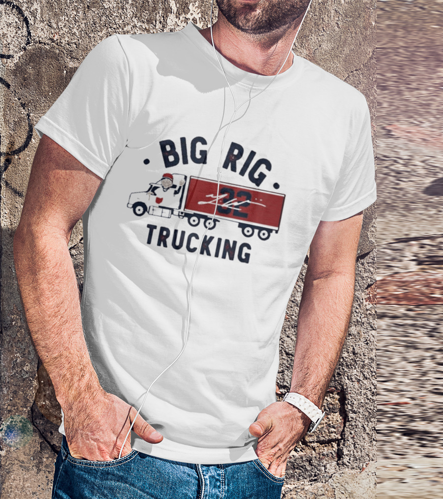 Big Rig Trucking 32 Cartoon Truck Driver With Red Cap T-Shirt