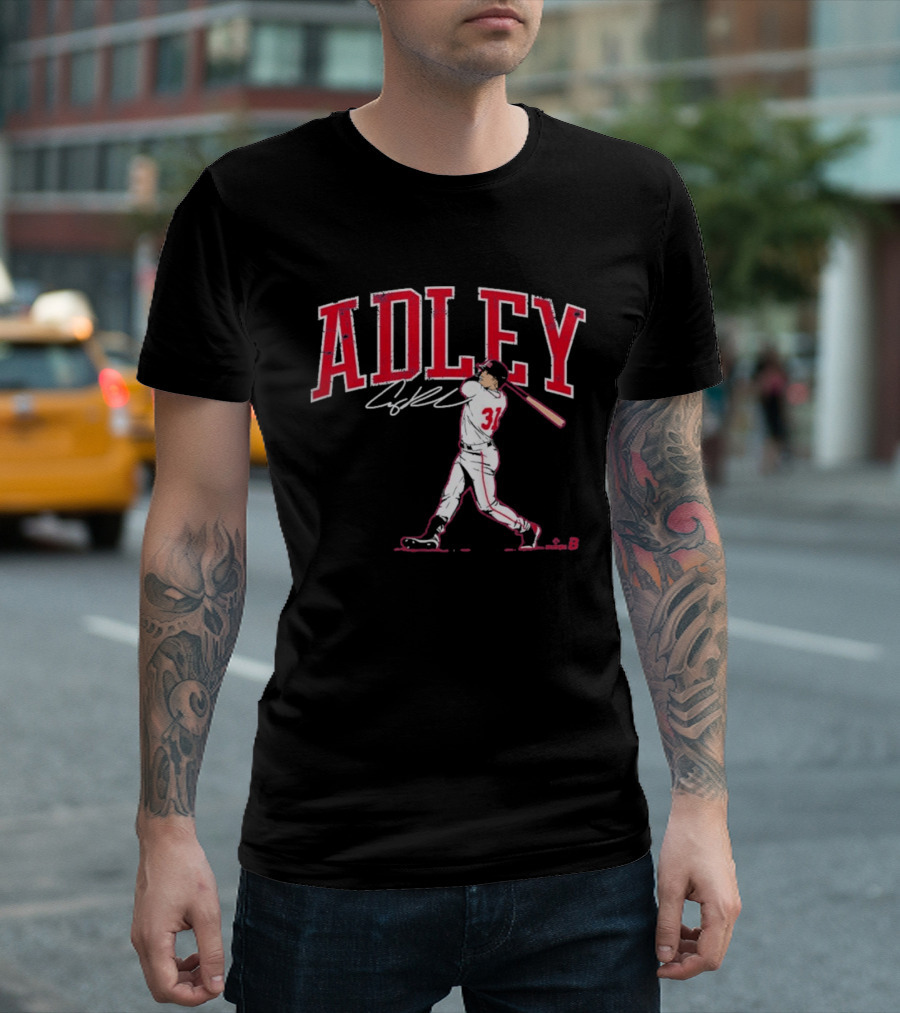 Adley Rutschman Baseball Swing Illustration With Signature T-Shirt