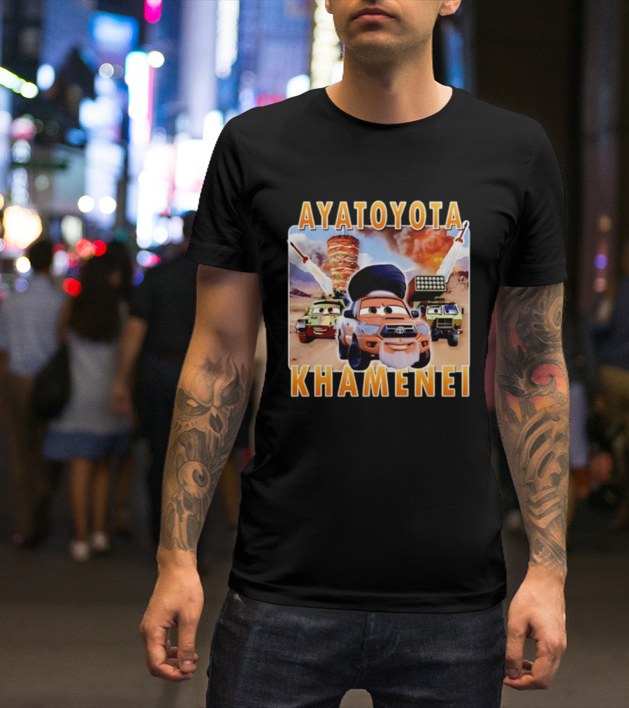 Ayatoyota Khamenei Toyota Ayatollah Car Rockets Desert Helicopter T-Shirt