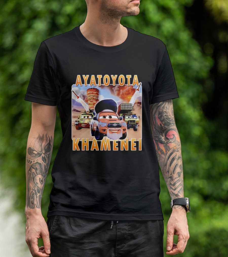 Ayatoyota Khamenei Toyota Ayatollah Car Rockets Desert Helicopter T-Shirt
