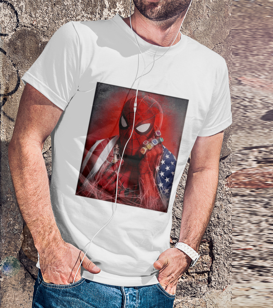 Spider Man Infinity Gauntlet Chess Piece American Flag Avengers Endgame Russo Brothers T-Shirt
