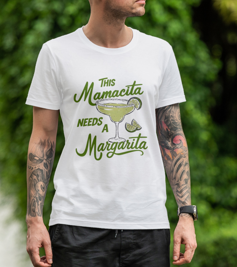 This Mamacita Needs A Margarita Lime Cocktail Humor T-Shirt