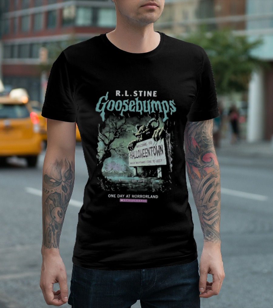 R.L. Stine Goosebumps One Day At Horrorland Halloween T-Shirt