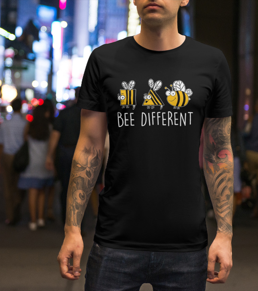 Bee Different Fun Shapes Striped Insects T-Shirt