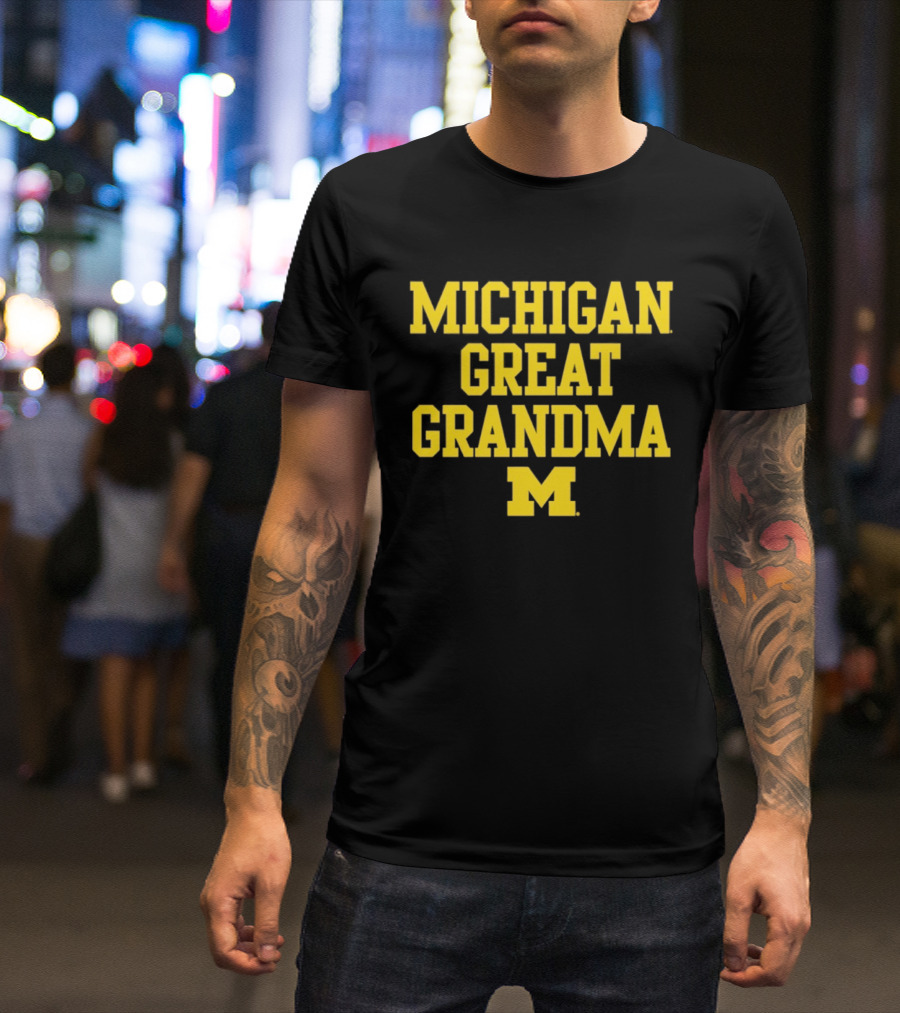 Michigan Wolverines Great Grandma M 2026 NCAA Family Sports Fan Gear T-Shirt
