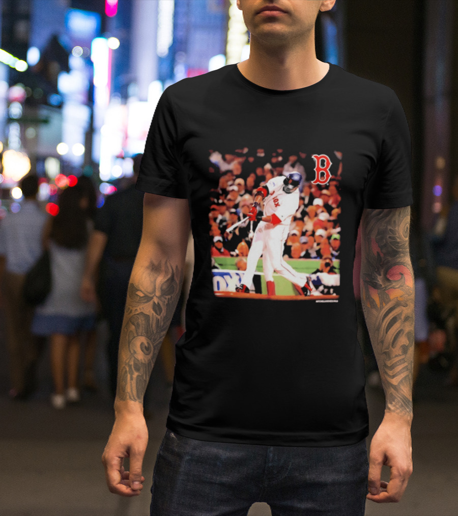 Boston Red Sox David Ortiz Iconic Swing Moment T-Shirt