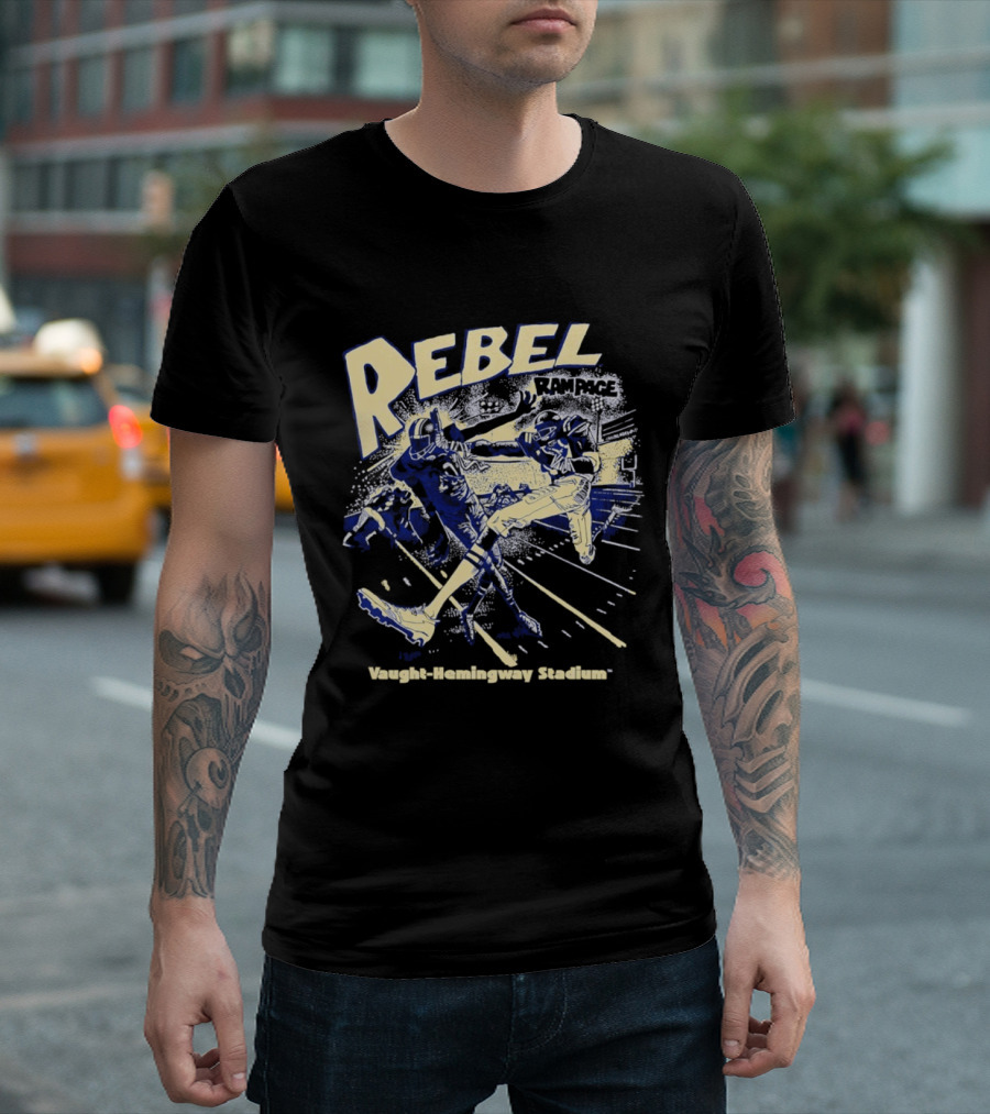 Rebel Rampage Ole Miss Football Vaught Hemingway Stadium T-Shirt