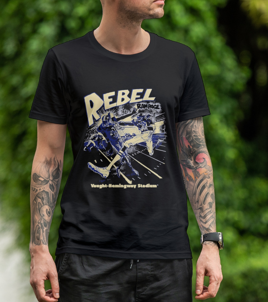 Rebel Rampage Ole Miss Football Vaught Hemingway Stadium T-Shirt
