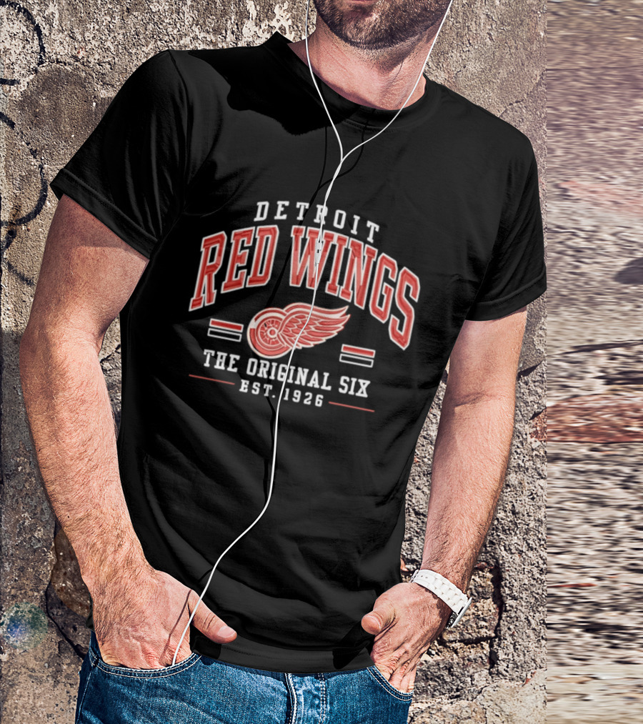 Detroit Red Wings The Original Six Est 1926 Vintage Hockey Team T-Shirt