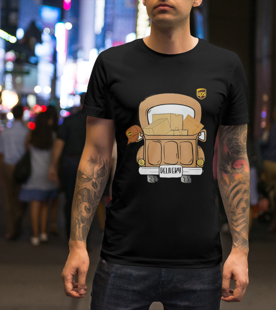 UPS Delivery Truck With Packages And Hat T-Shirt