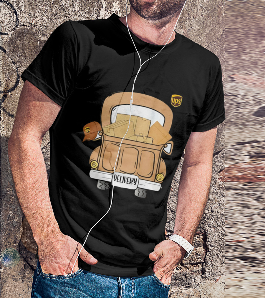 UPS Delivery Truck With Packages And Hat T-Shirt