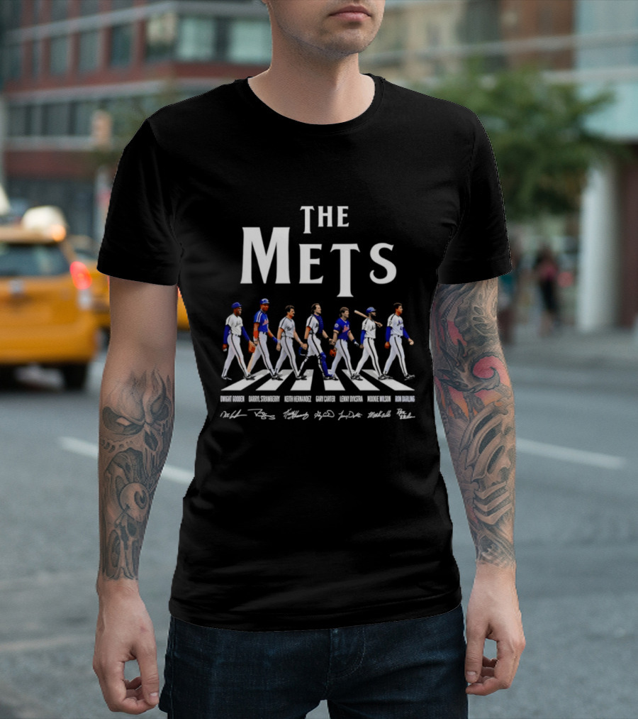 The Mets Dwight Gooden Darryl Strawberry Keith Hernandez Gary Carter Lenny Dykstra Mookie Wilson Ron Darling Abbey Road T-Shirt