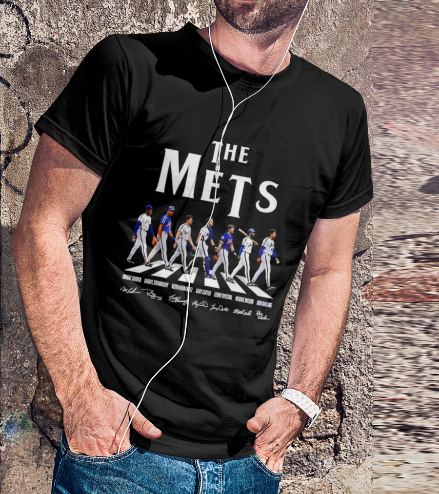 The Mets Dwight Gooden Darryl Strawberry Keith Hernandez Gary Carter Lenny Dykstra Mookie Wilson Ron Darling Abbey Road T-Shirt