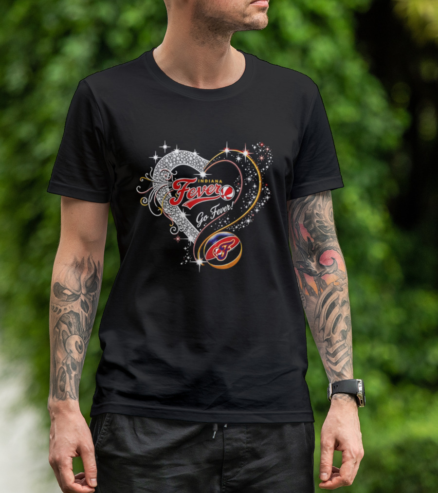 Indiana Fever Heart Go Fever Diamond Sparkle T-Shirt