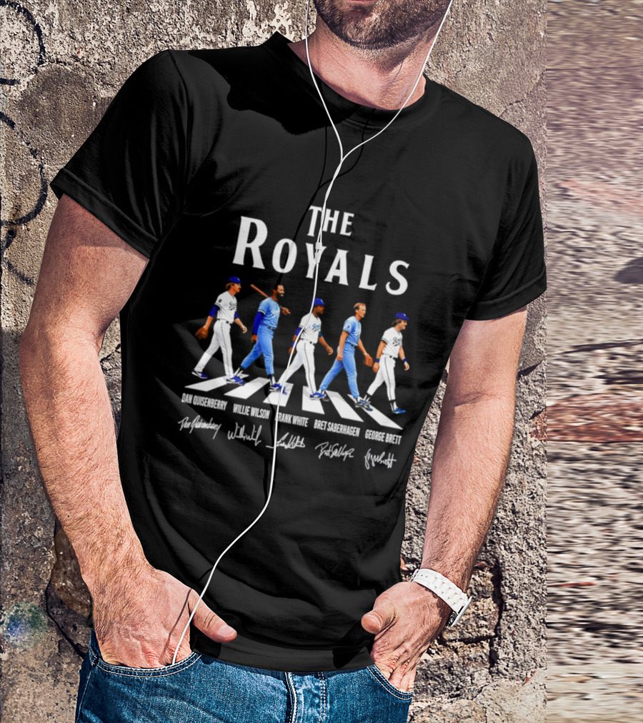 The Royals Dan Quisenberry Willie Wilson Frank White Bret Saberhagen George Brett Kansas City Signatures T-Shirt