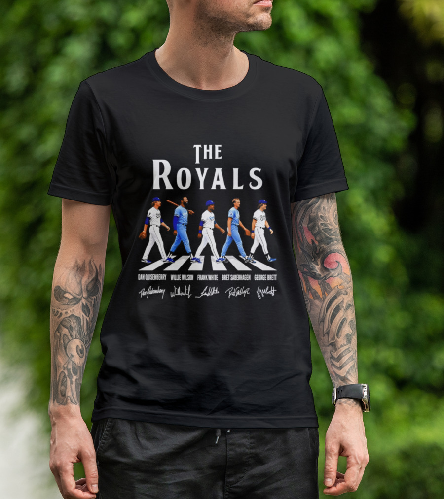 The Royals Dan Quisenberry Willie Wilson Frank White Bret Saberhagen George Brett Kansas City Signatures T-Shirt