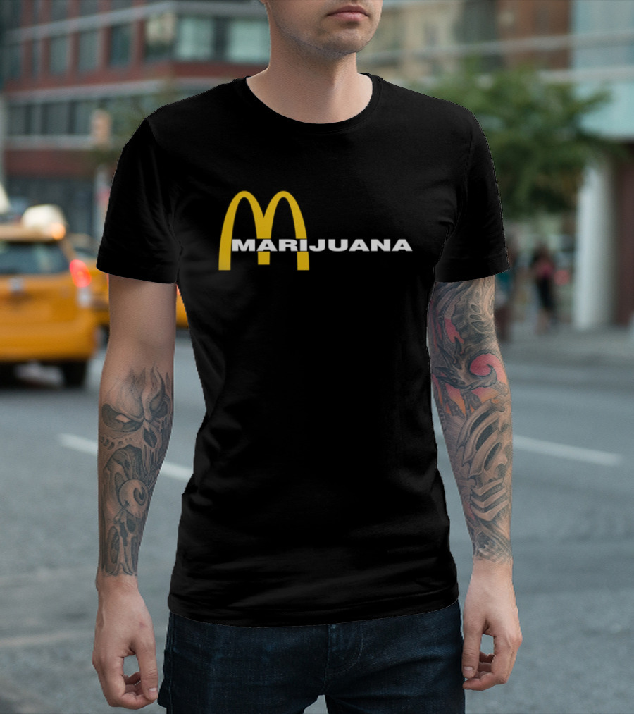 Marijuana Parody McDonald's Golden Arches T-Shirt