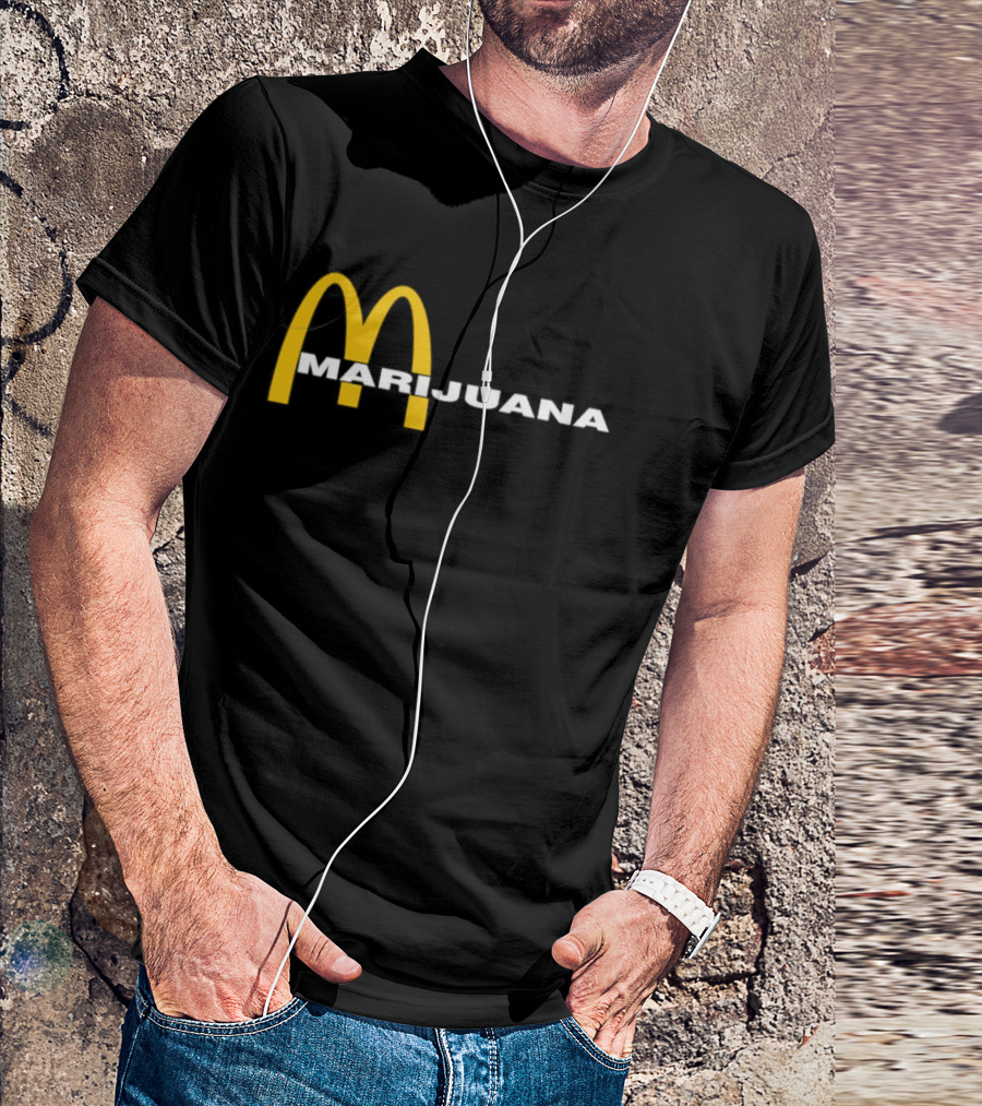 Marijuana Parody McDonald's Golden Arches T-Shirt