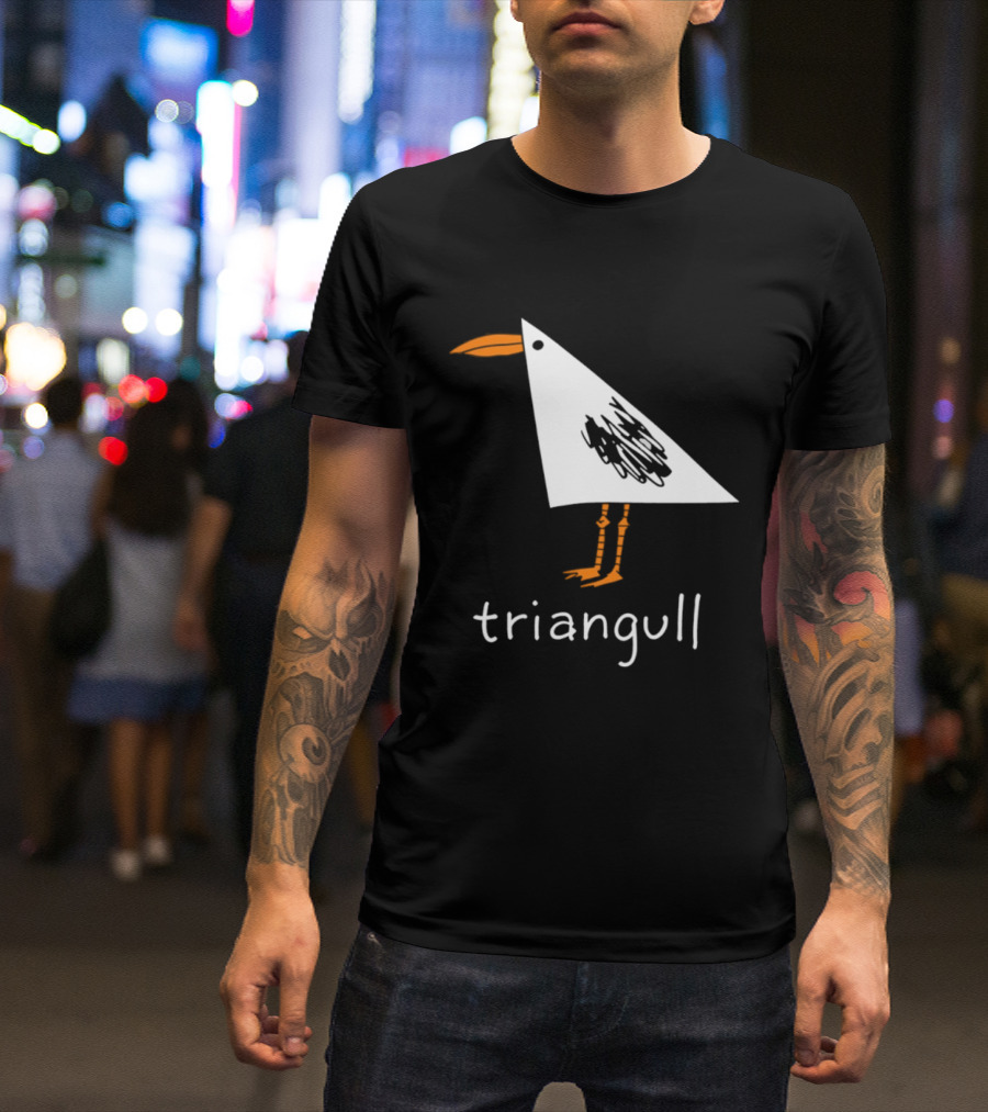 Triangull Seagull Triangle Bird Pun Triangular Art Bird T-Shirt