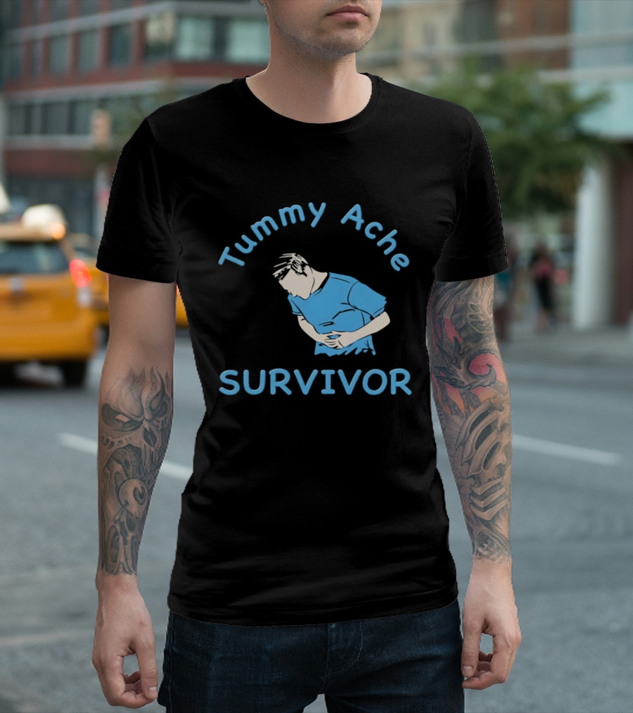 Tummy Ache Survivor Blue Figure T-Shirt