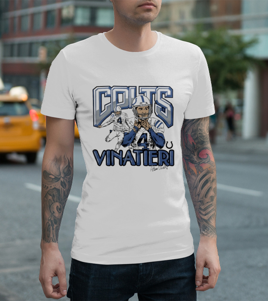 Indianapolis Colts Adam Vinatieri Football Number 4 Fan Gear T-Shirt