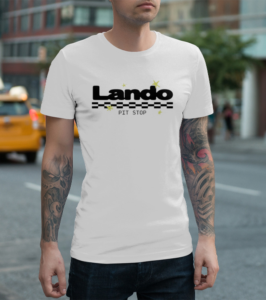 Lando Pit Stop Racing Checkered Stars 2026 T-Shirt