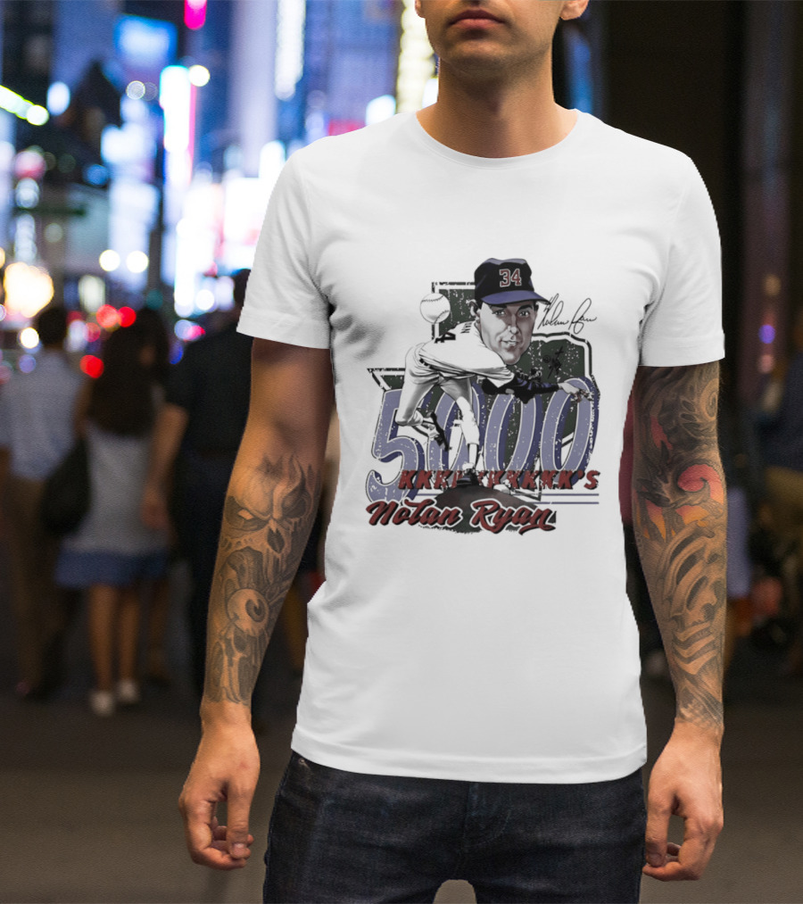 Nolan Ryan 5000 Strikeouts Texas Rangers Bruce Stark T-Shirt