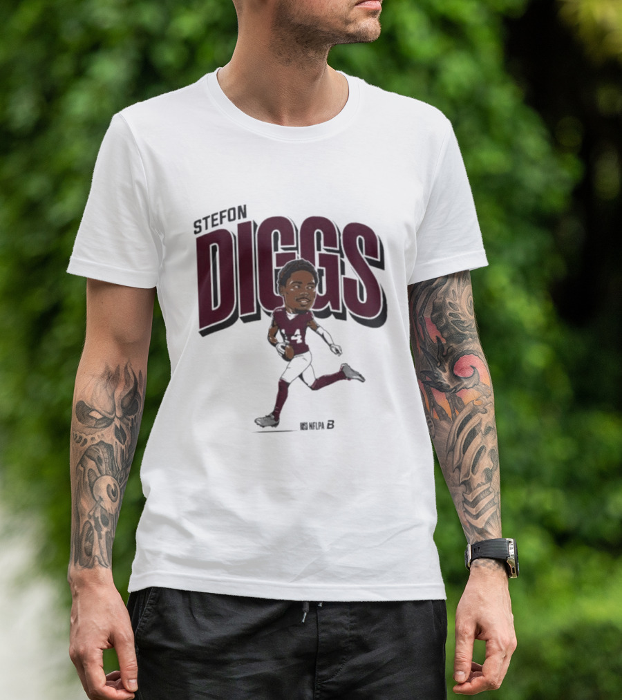 Stefon Diggs Caricature Football Art By Duna B T-Shirt