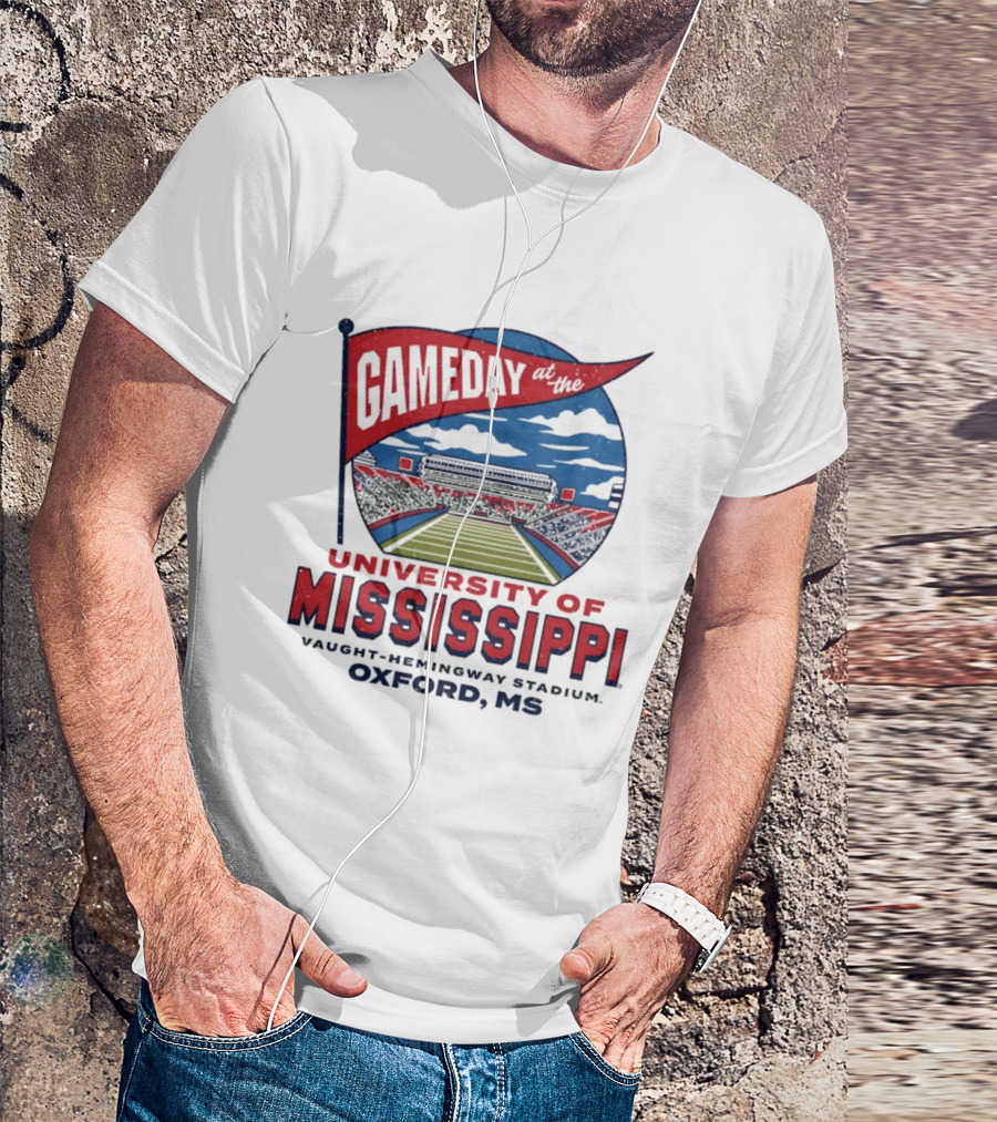 University Of Mississippi Gameday Vaught Hemingway Stadium Oxford MS T-Shirt