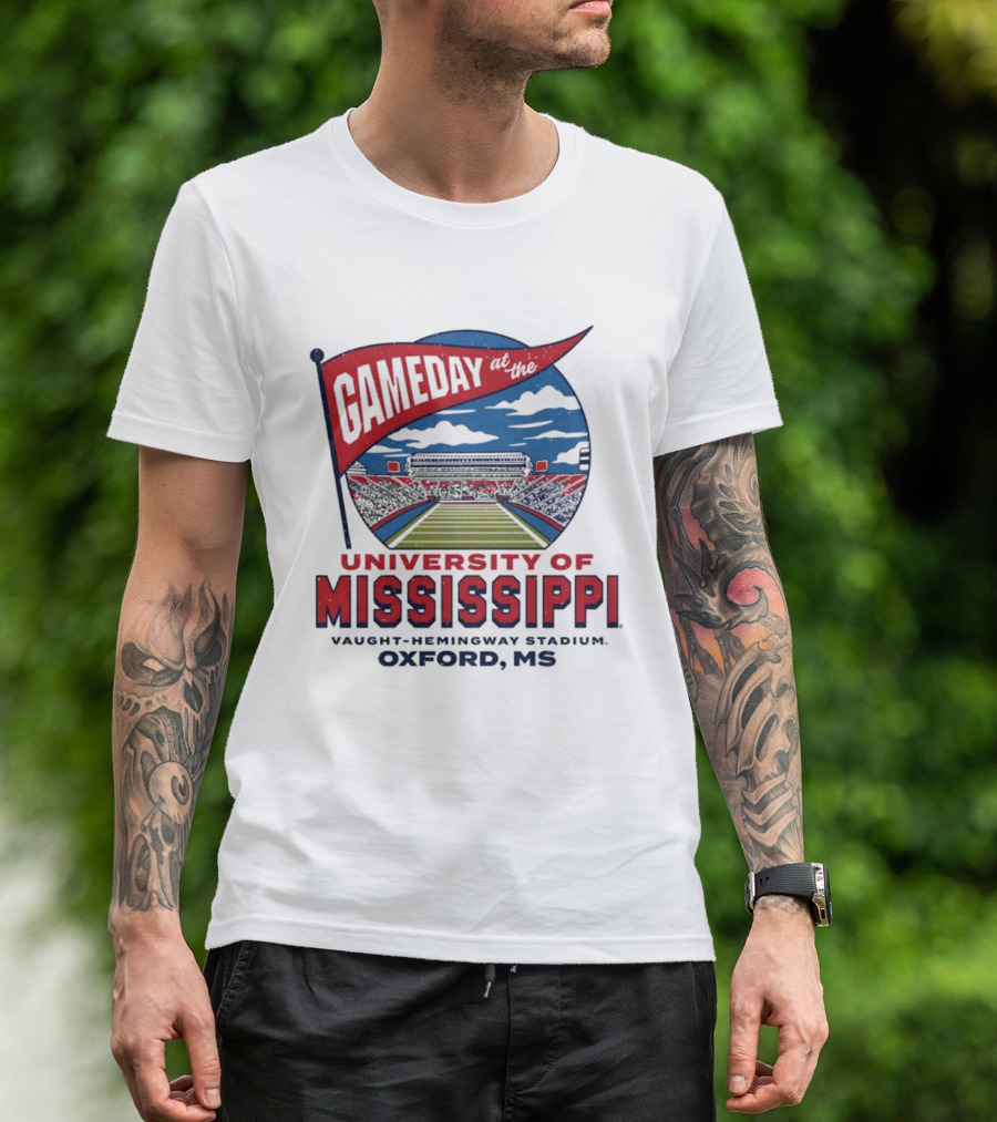 University Of Mississippi Gameday Vaught Hemingway Stadium Oxford MS T-Shirt