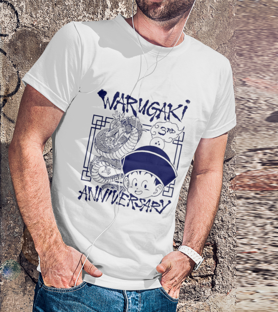 Warugaki 3th Anniversary With Dragon And Child In Blue T-Shirt