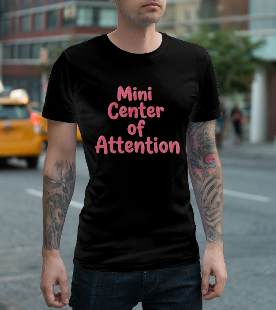 Mini Center Of Attention Pink Bubble Letters T-Shirt