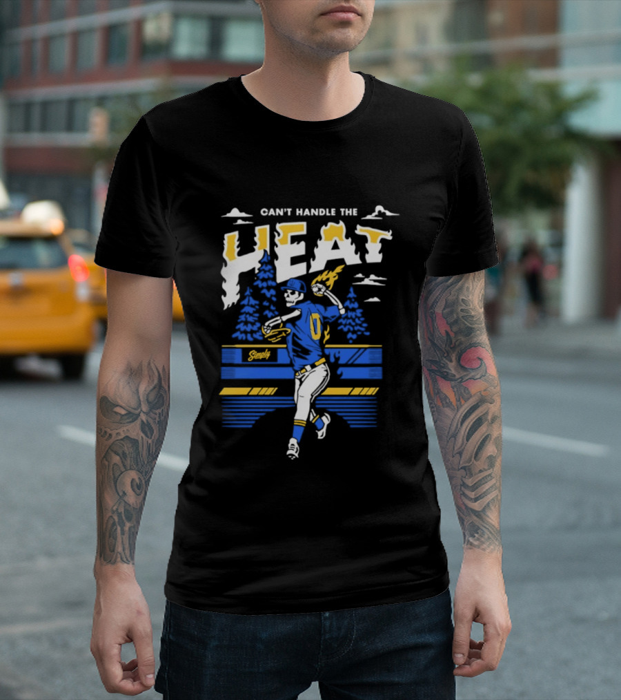 Can't Handle The Heat Baseball Skeleton Seattle Mariners T-Shirt