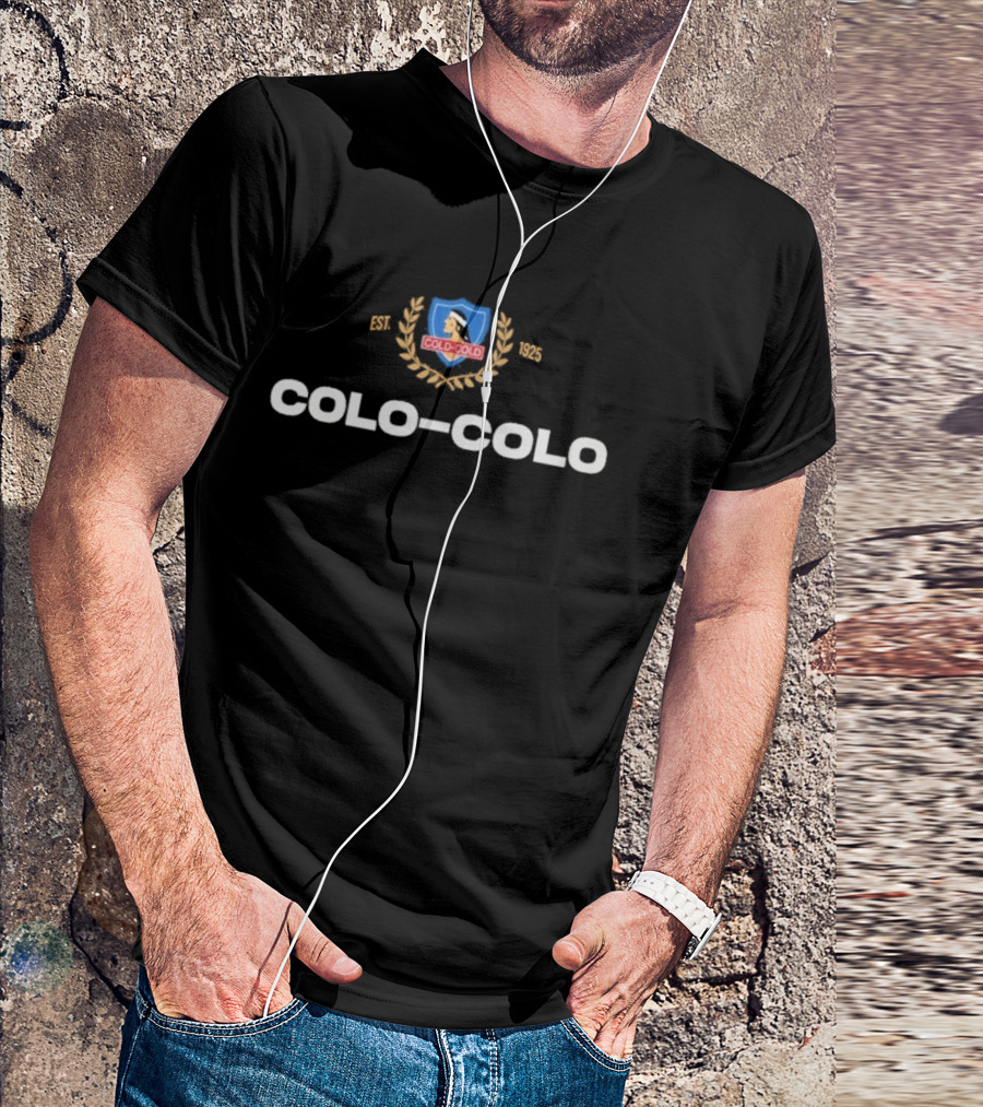 Colo Colo Vozinha Polera Negra DORSAL 29 Emblem And Laurel Crest T-Shirt
