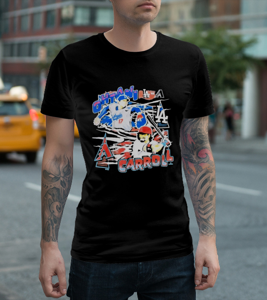 Ohtani Carroll Dodgers Angels Baseball T-Shirt