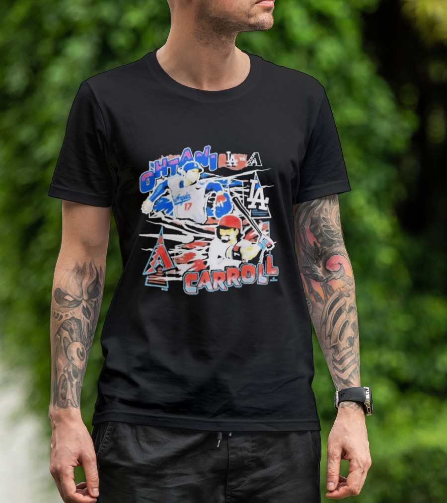Ohtani Carroll Dodgers Angels Baseball T-Shirt