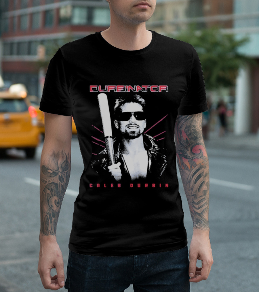 Durbinator Caleb Durbin Boston Red Sox Baseball Player With Bat T-Shirt