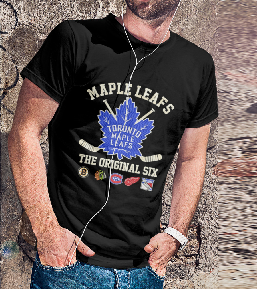Toronto Maple Leafs The Original Six NHL Hockey Teams Logos T-Shirt