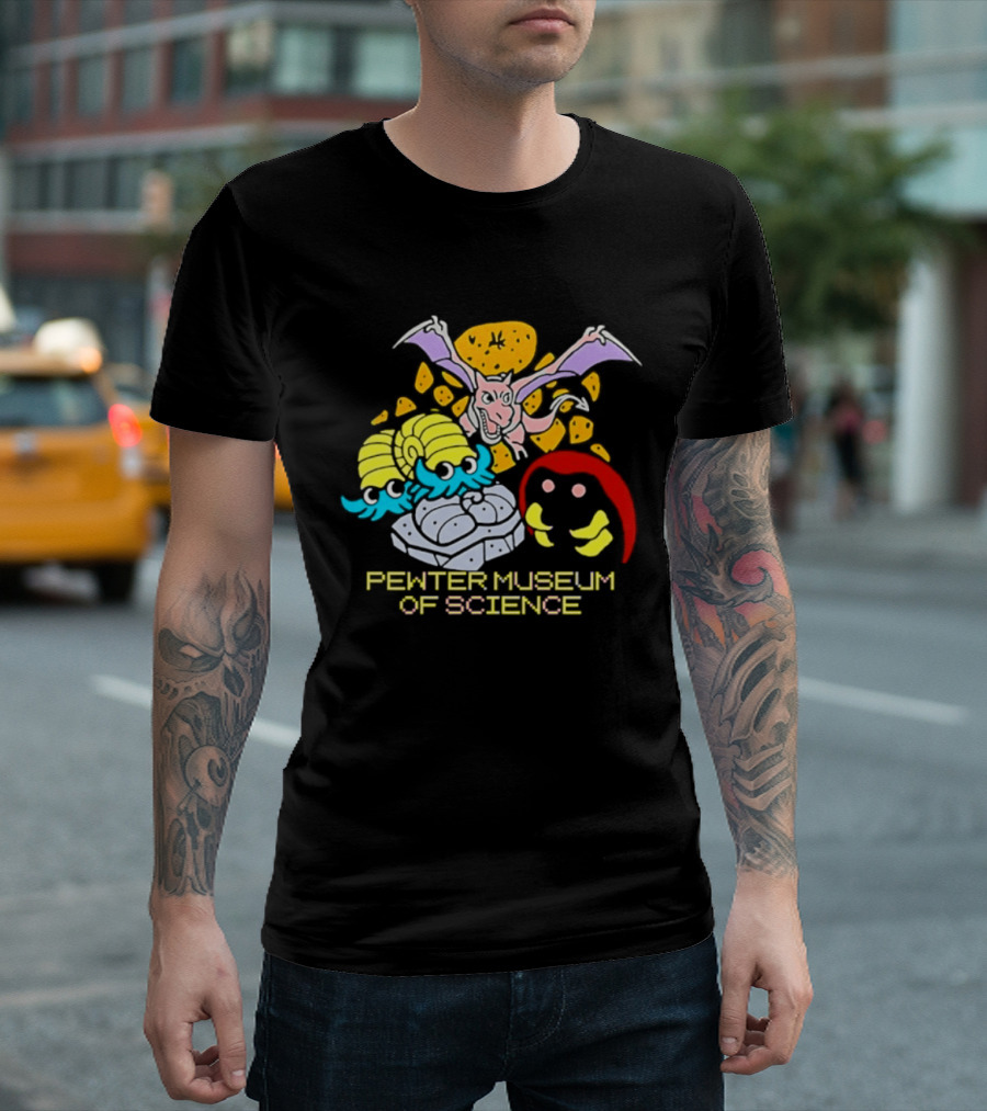 Pewter Museum Of Science Kabuto Omanyte Aerodactyl Fossils T-Shirt