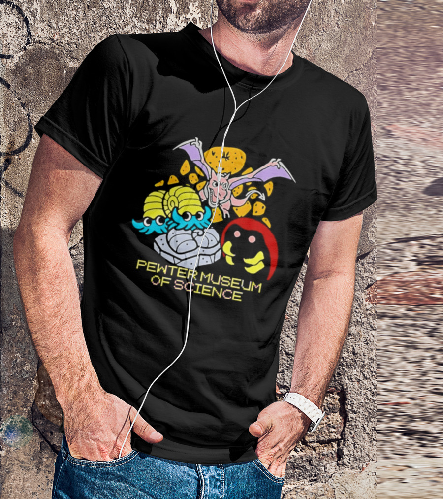 Pewter Museum Of Science Kabuto Omanyte Aerodactyl Fossils T-Shirt