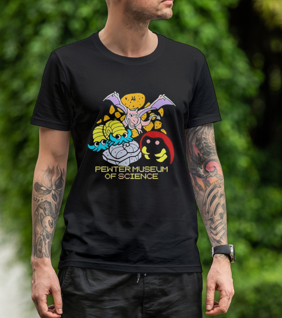 Pewter Museum Of Science Kabuto Omanyte Aerodactyl Fossils T-Shirt