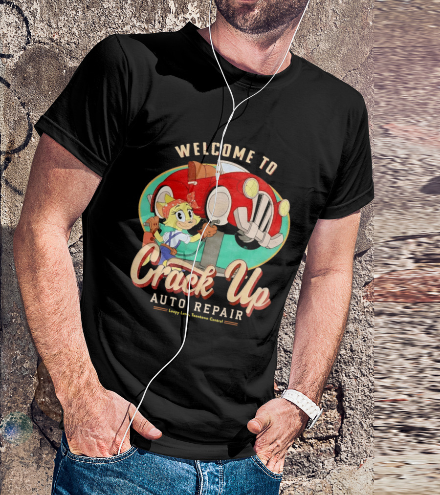Welcome To Crack Up Auto Repair Happy Lane Towtown Cougars T-Shirt