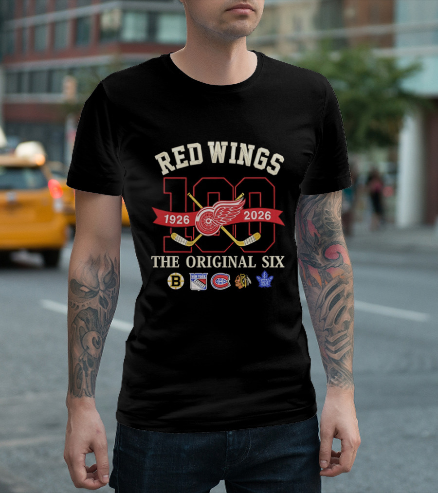 Red Wings 100 Years 1926 2026 Anniversary The Original Six T-Shirt