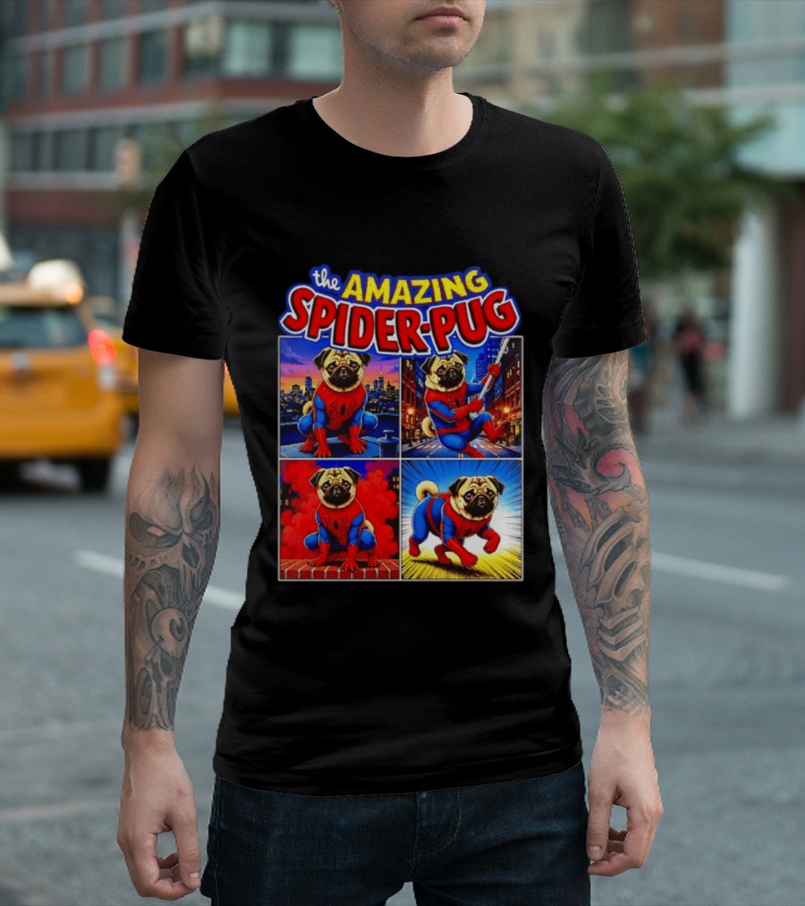 The Amazing Spider Pug Marvel Spider Man Parody Comic T-Shirt