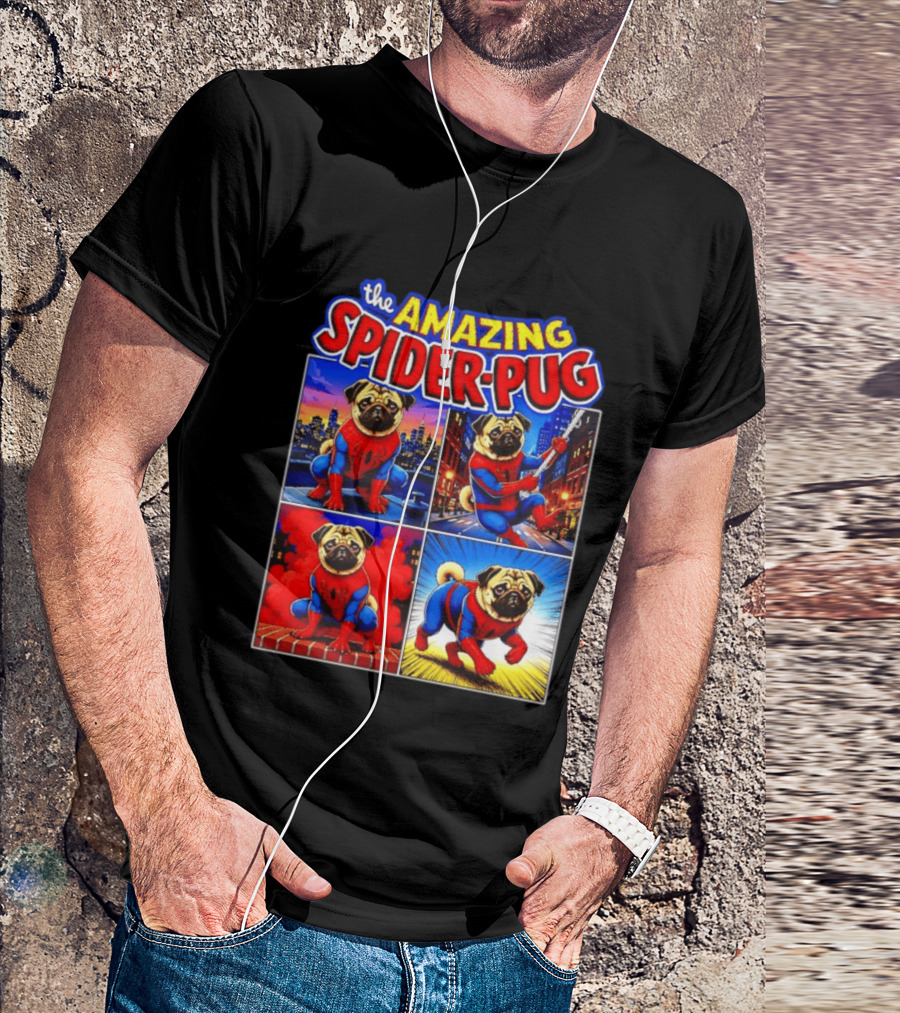 The Amazing Spider Pug Marvel Spider Man Parody Comic T-Shirt
