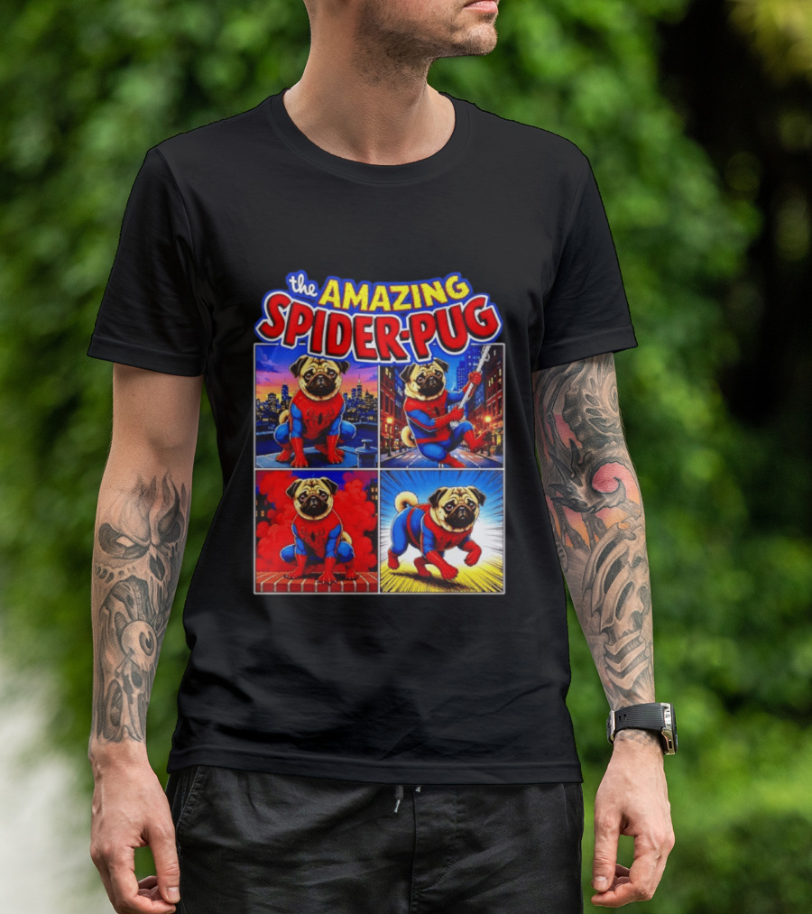 The Amazing Spider Pug Marvel Spider Man Parody Comic T-Shirt