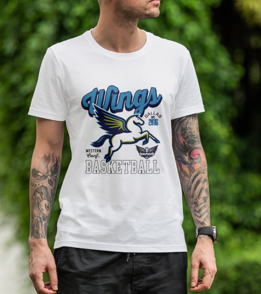 Wings Dallas 2016 Western Conf Basketball Mitchell And Ness T-Shirt