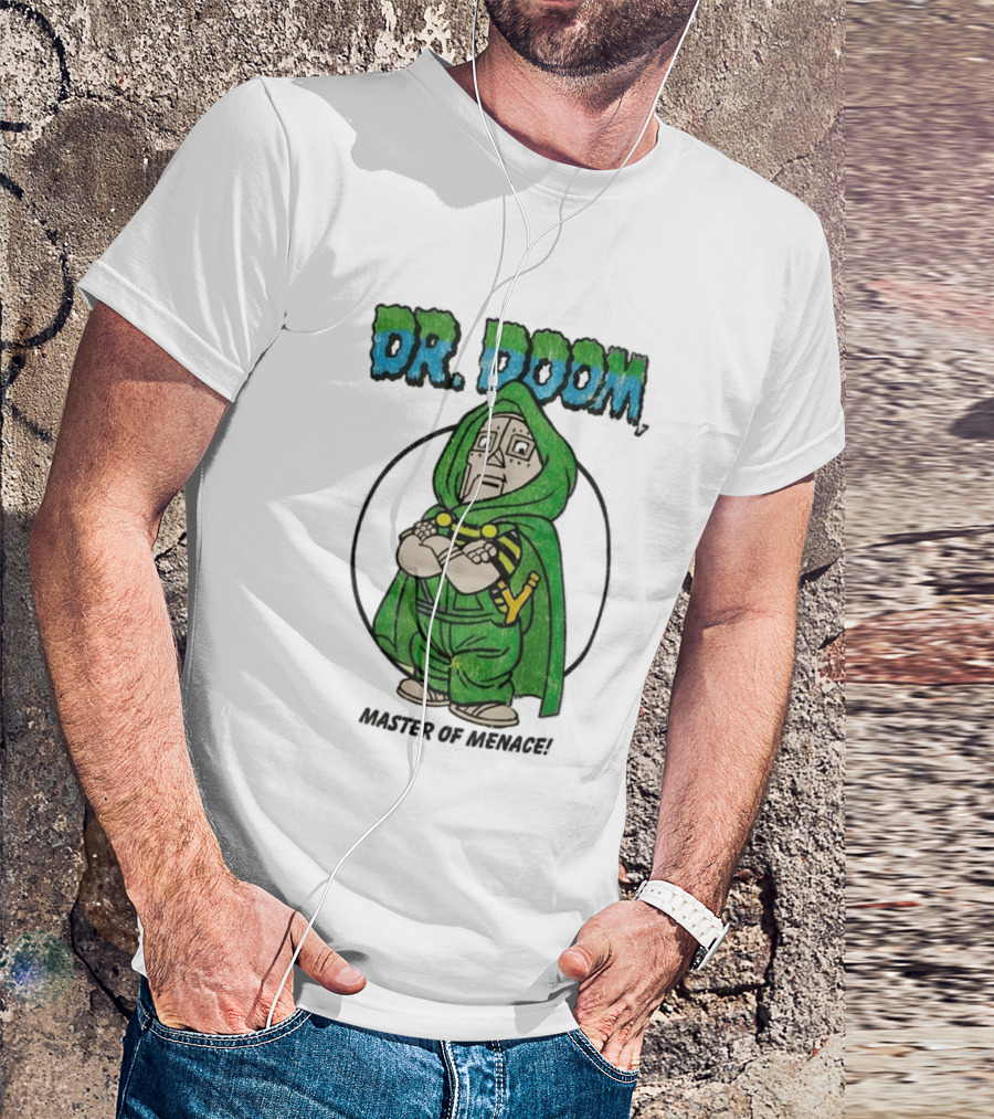 Dr Doom Master Of Menace Green Cloak Comic Style Villain T-Shirt